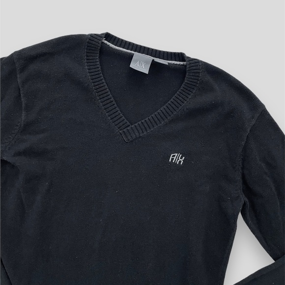 Armani Exchange Black V-Neck Knit Sweater - Small - Picture 4 of 4